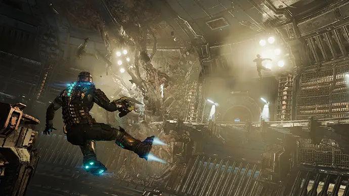 Dead Space 2023 Remake screenshot – zero gravity survival horror scene